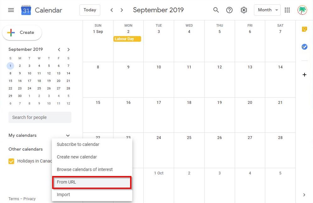 Add a ffriend's calendar from URL.