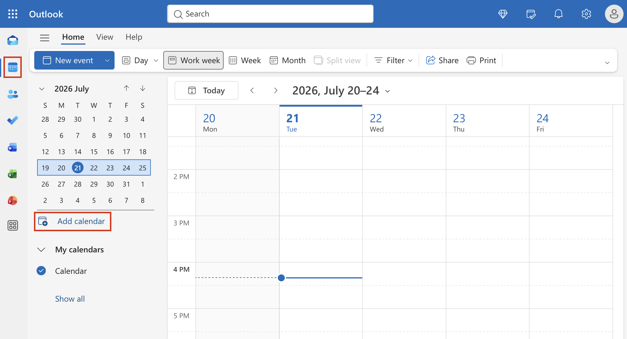 Add Calendar